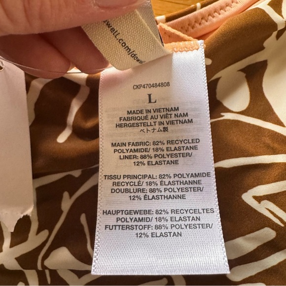 NWT Madewell Tie-Back Bikini Top in Abstract Flora Sepia Size Large - Picture 10 of 10